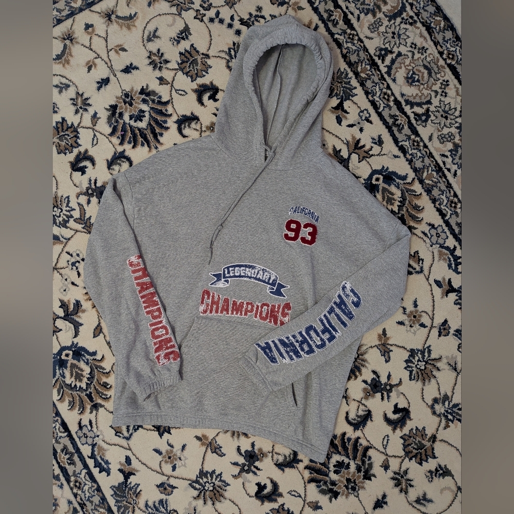 Rue21 Gray Hoodie with Red and Blue Graphics